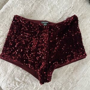 Wild Fable Sequin Burgundy Shorts